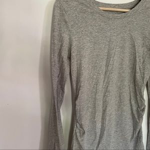 Gray long sleeve maternity top